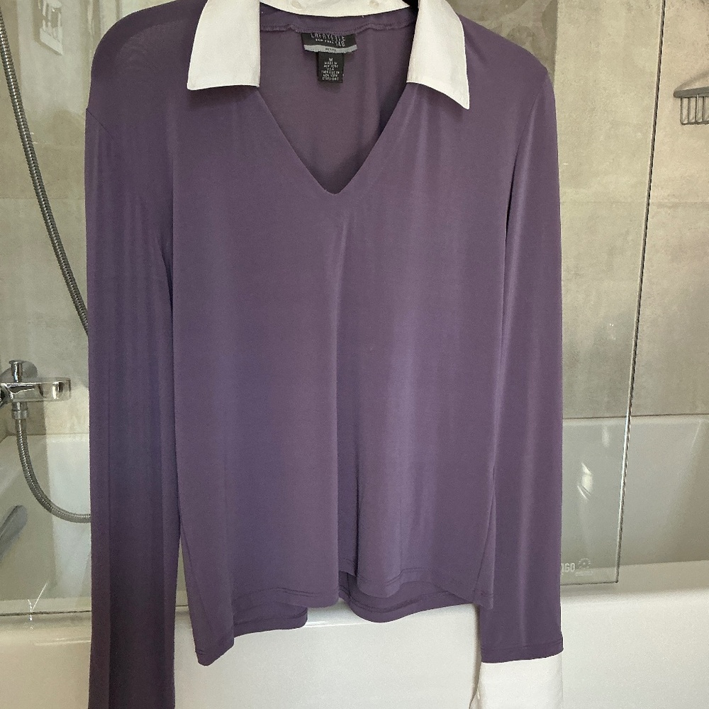 Lafayette 148 Blouse Womens Purple